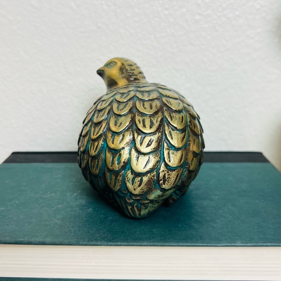 Vintage Mid Century Modern Arnels Gold Quail Partridge Ceramic Figurine Set - Picture 11 of 15